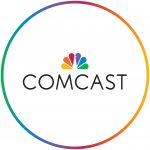Comcast logo in a colorful circle.