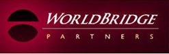 Worldbridge partners logo on a red background.