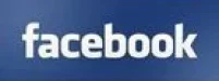 The facebook logo is shown on a blue background.