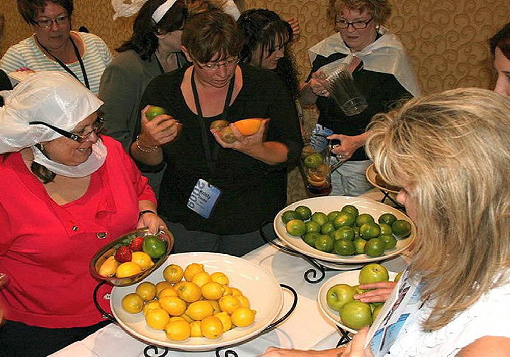 A woman wearing a hat.