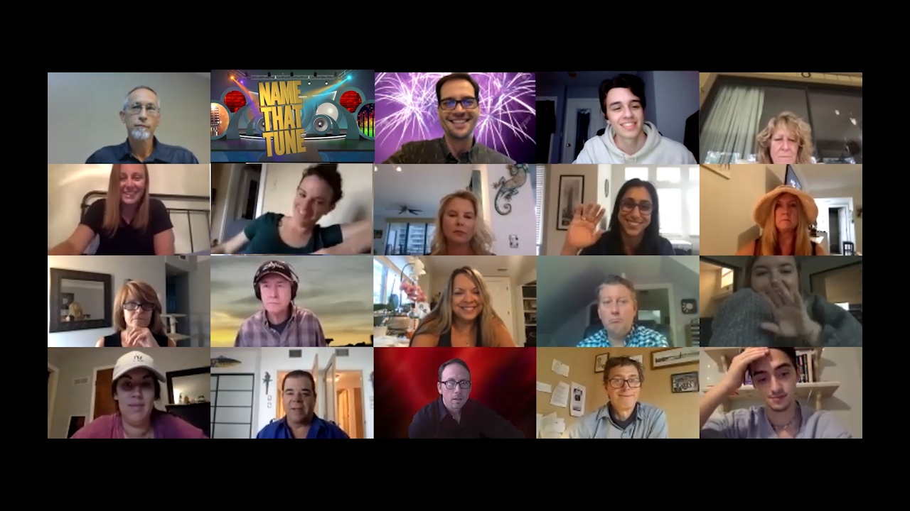 A group of people on a video call.