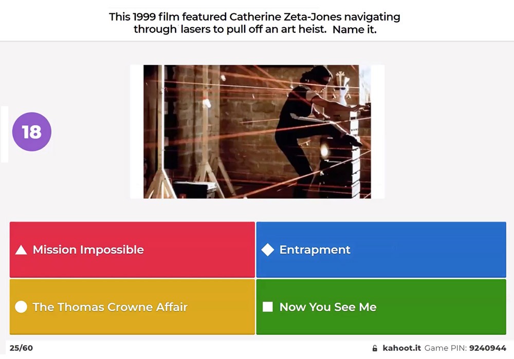 A screen with a picture of a man and a woman.