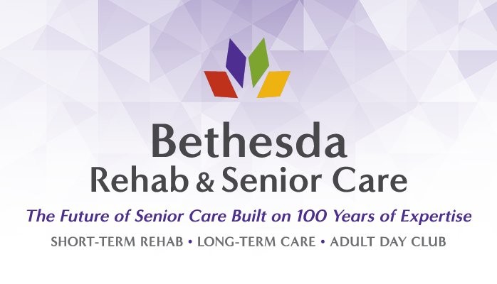 The logo for bethesda rehab and senior care.