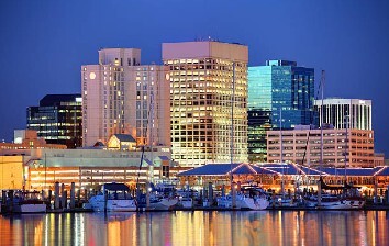 The skyline of baltimore city, maryland, united states.