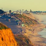 A cliff overlooking the ocean.