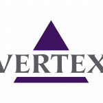 Vertex logo on a green background.