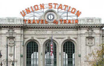 The union station travel and train building in denver, colorado.