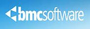 Bmc software logo on a blue background.