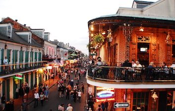 A view of a street in new orleans, louisiana.