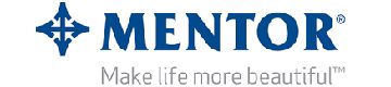 Mentor logo on a white background.