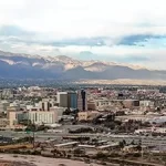 An aerial view of the city of Santa Fe, New Mexico, showcasing its exquisite architecture and vibrant culture.