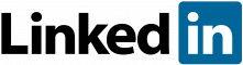 Linkedin logo on a black background.
