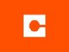 A logo with the letter c on an orange background.