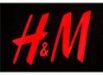 A red h & m logo on a black background.
