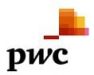 The pwc logo on a white background.