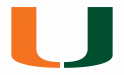 The miami hurricanes logo on a white background.