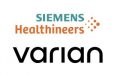 The logos for siemens healthineers and varian.