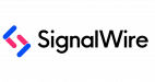 A blue and pink logo with the letter s.