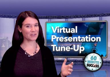 A woman presenting a presentation.