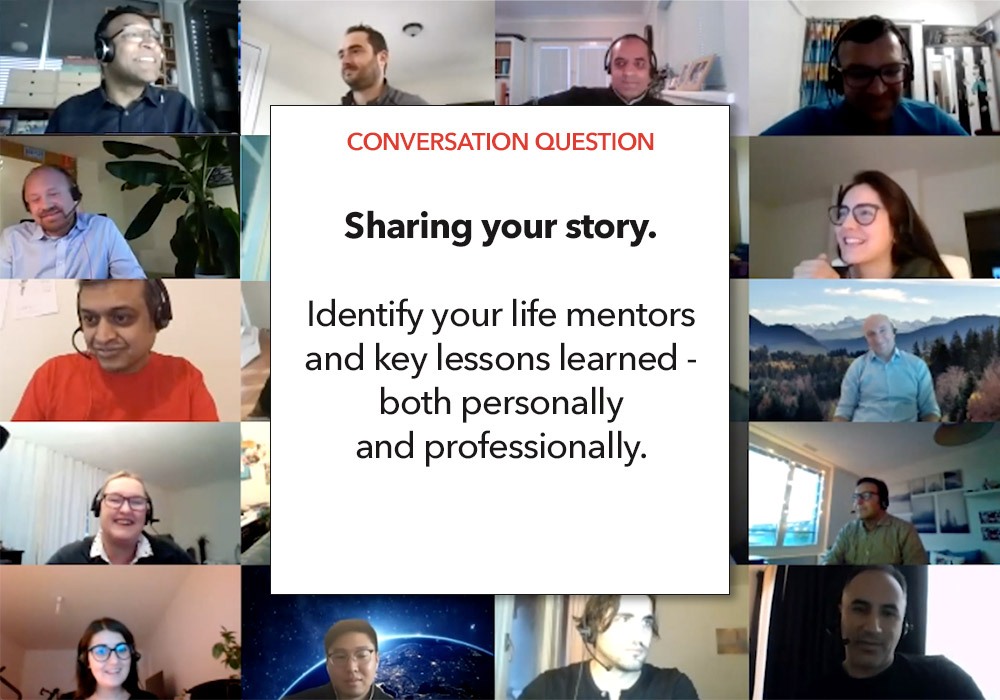 A collage of a group of people.