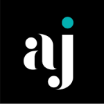 A logo with the letter j on a black background.