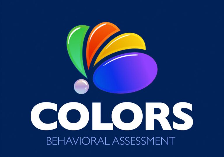 Logo for Colors Behavioral Assessment featuring four overlapping colorful shapes and bold white text, all set against a dark blue background to represent the vibrant approach of Colors Behavioral Assessment.