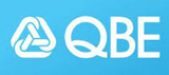 The qbe logo on a blue background.