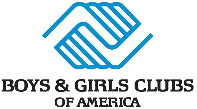 Logo of Boys & Girls Clubs of America with two blue hands forming a handshake above the organization's name in black text.