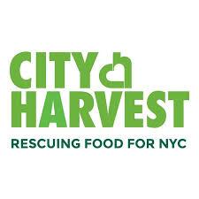 City Harvest logo with text "CITY HARVEST" in green and "RESCUING FOOD FOR NYC" in teal.