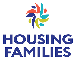 A logo with a colorful abstract design featuring four human figures with the text "HOUSING FAMILIES" written below.